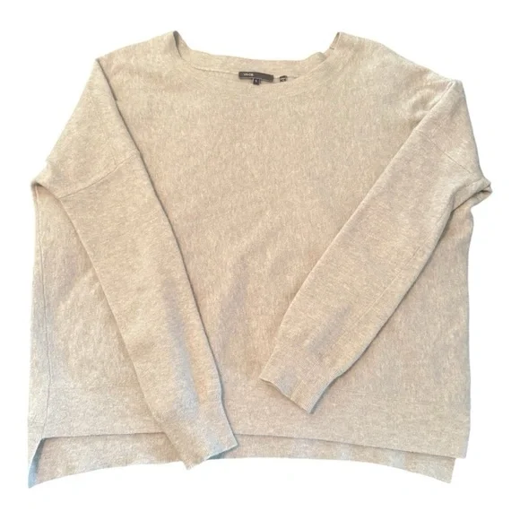 Vince Wool and Angora Blend Sweater, Ivory, Size L - Picture 1 of 8